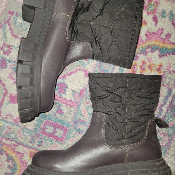 Sam Edelman Chunky Mid Calf Brown Boots Size 11 - Picture 2 of 5